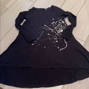NO BIGGIE hi-low black jersey dress 4T